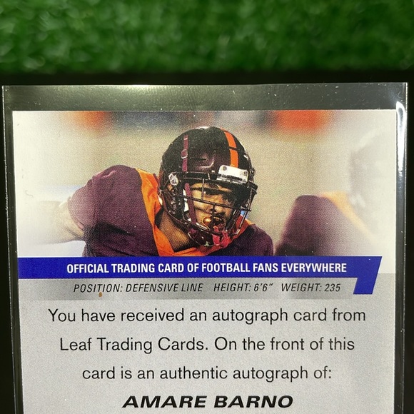 PROSET Amare Baron Autograph Card 🏈 Carolina Panthers - Picture 5 of 5